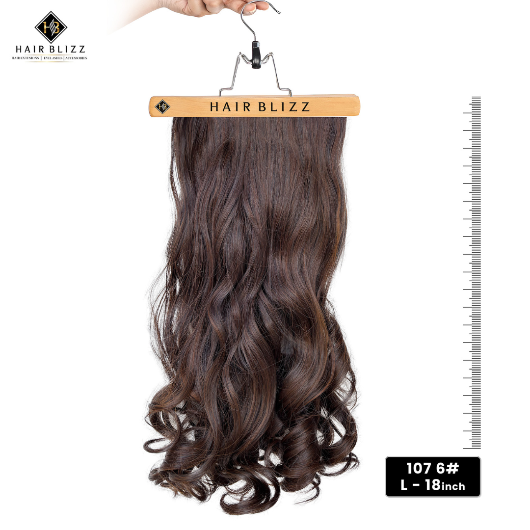 18” Wavy Clip-In Hair Extension – Chestnut Brown, Soft Volume Waves