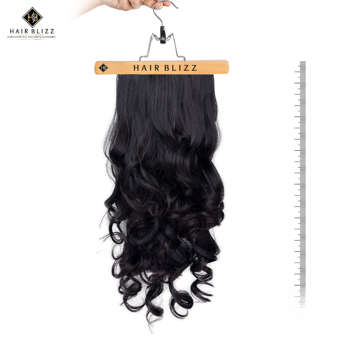 20” Curly Clip-In Hair Extension – Dark Brown, Defined Volume Curls