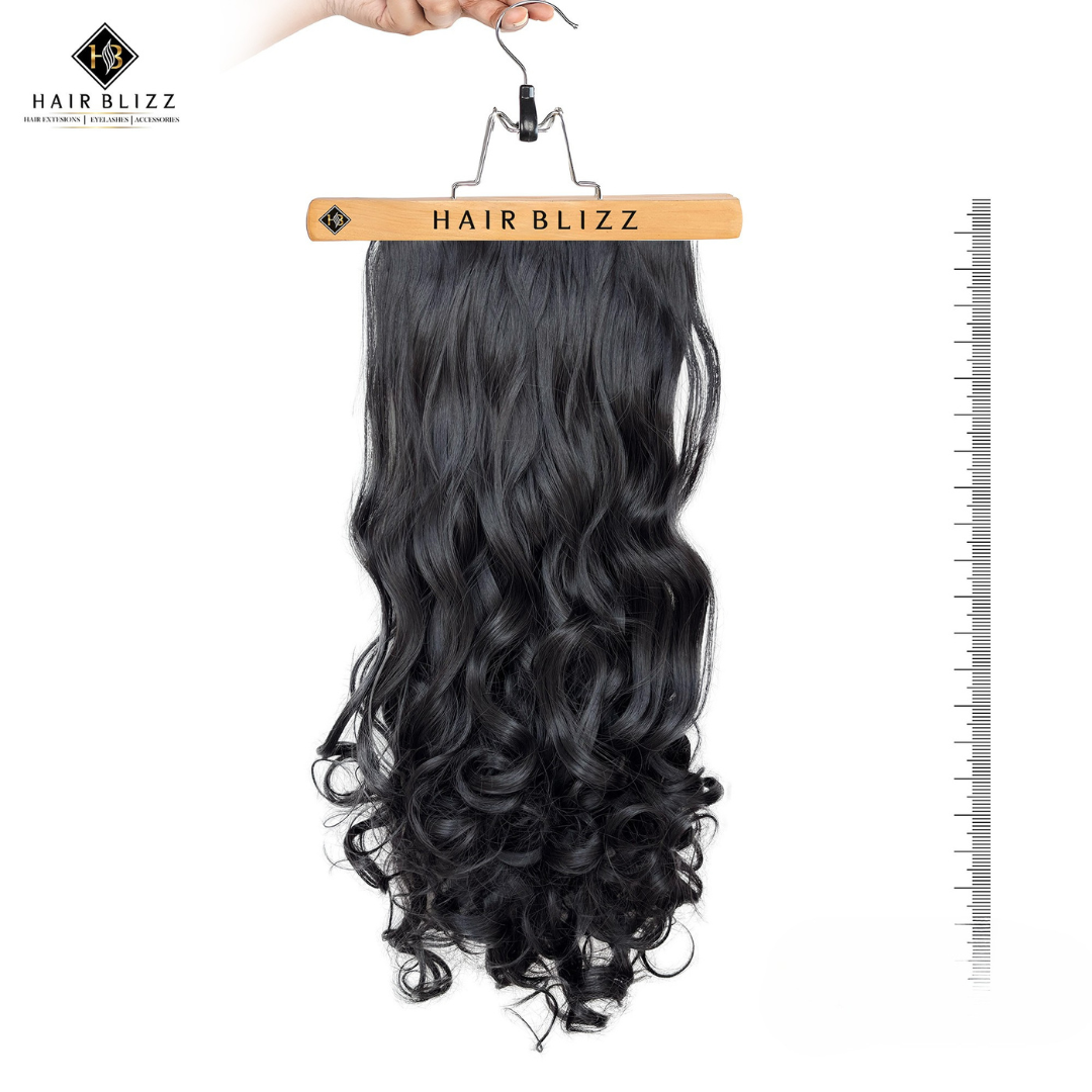22” Wavy Clip-In Hair Extension – Jet Black