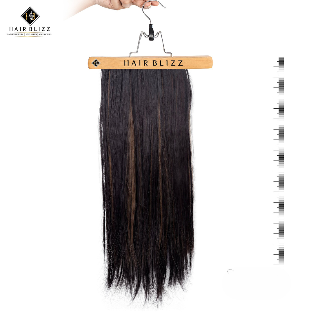 22” Straight Clip-In Extension – Soft Caramel Highlights