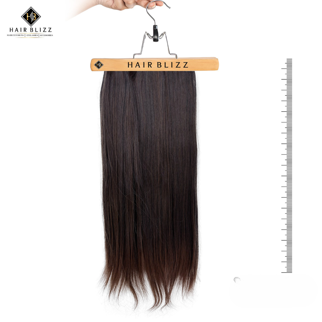 22” Straight Clip-In Extension – Soft Brown Ombre