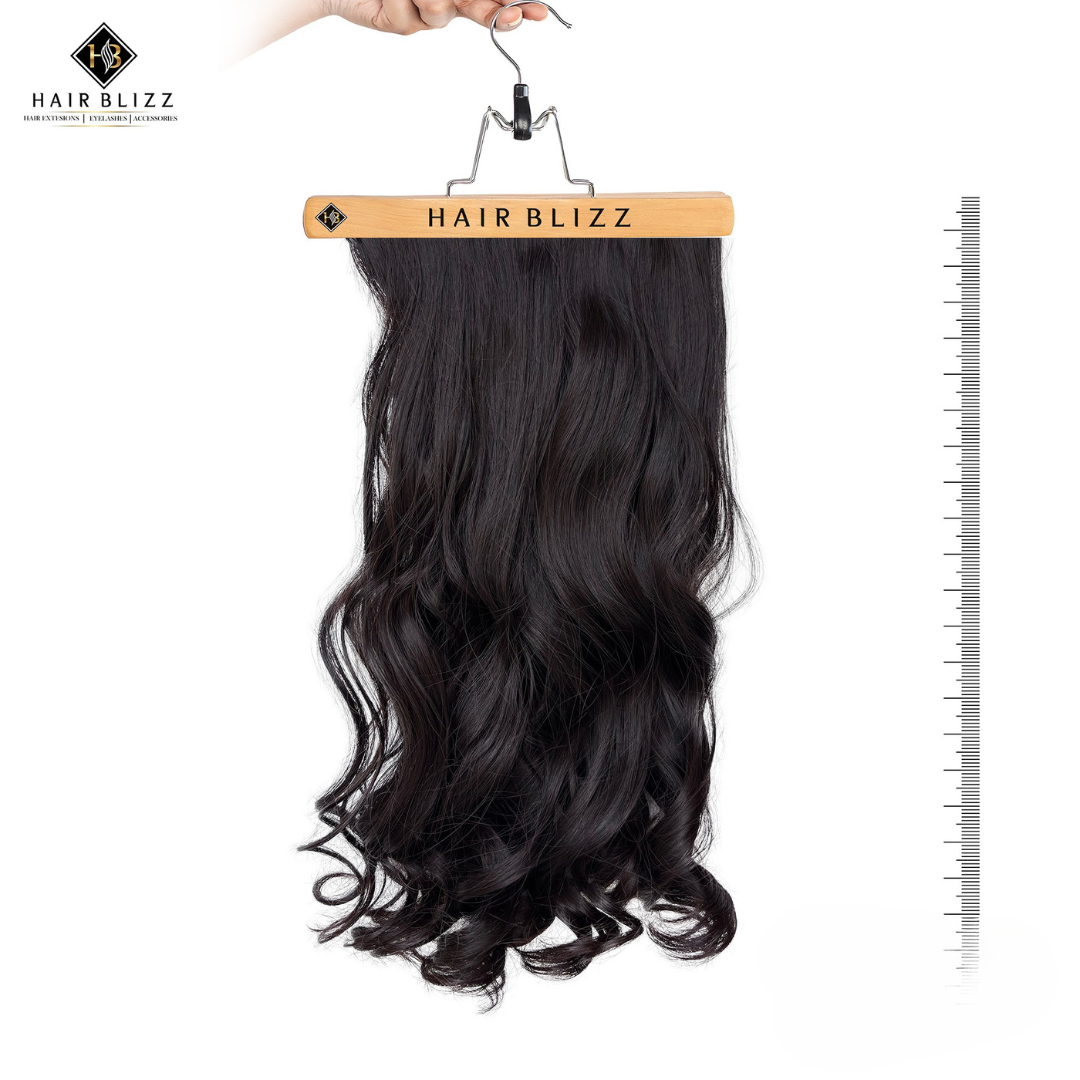 18” Wavy Clip-In Hair Extension – Dark Brown, Natural Volume