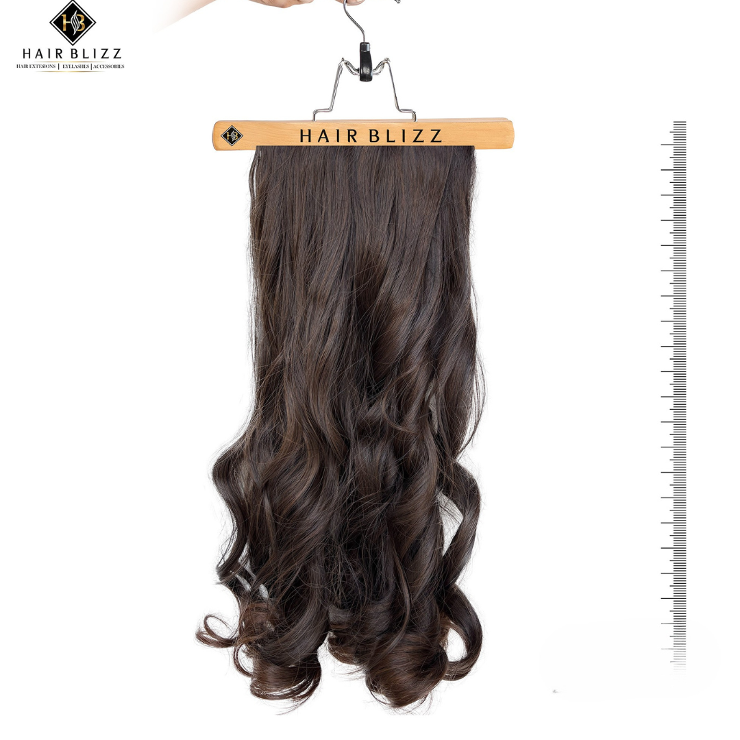 18” Wavy Clip-In Hair Extension – Light Brown, Soft Natural Waves